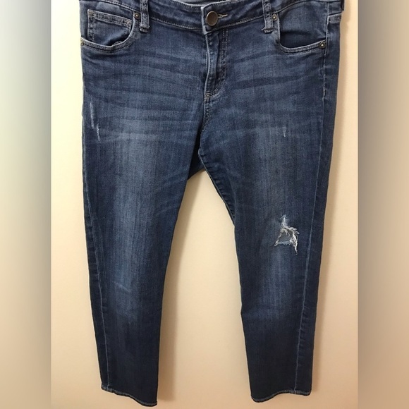 Kut from the kloth catherine womens cotton boyfriend distressed jeans size 10 - Picture 3 of 15